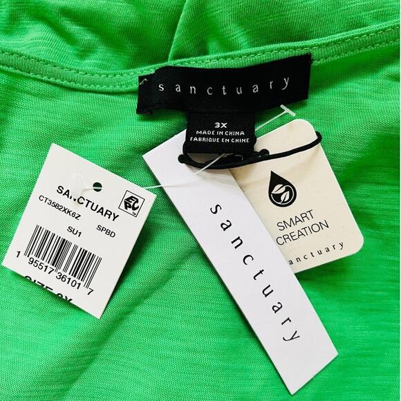 Sanctuary Asymemetrical Better Half Tank Top Sleeveless Green Plus Size 3X NWT - Picture 6 of 7